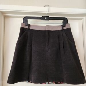 Rachel Roy Charcoal Gray Felted Retro Mini‎ A-Line Skirt Size 8